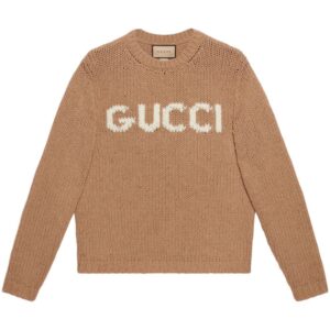Gucci  intarsia-knit logo wool jumper