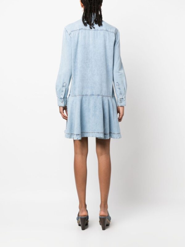 MOSCHINO JEANS  ruffle-detail denim dress - Image 4
