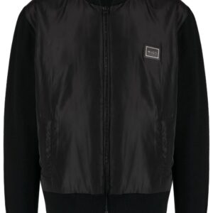 HUGO  logo-patch bomber jacket