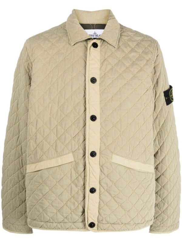 Stone Island  quilted press-stud fastening bomber jacket