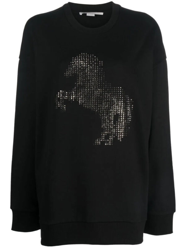 Stella McCartney  crystal-appliqué cotton sweatshirt