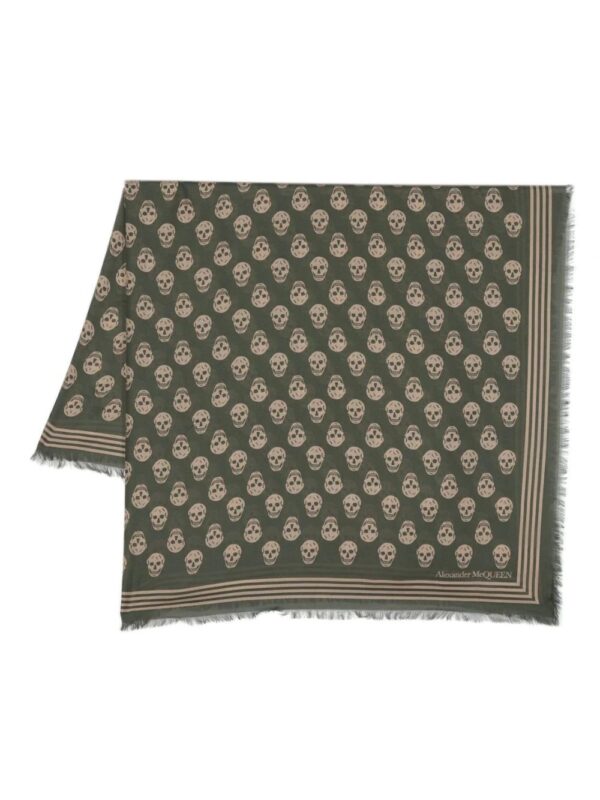 Alexander McQueen  skull-print frayed scarf