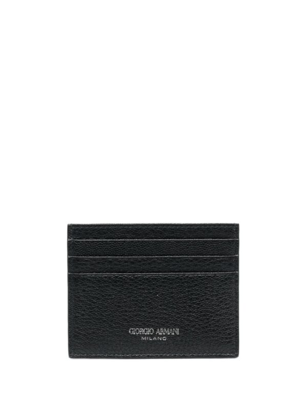 Giorgio Armani grained-textured leather card holde
