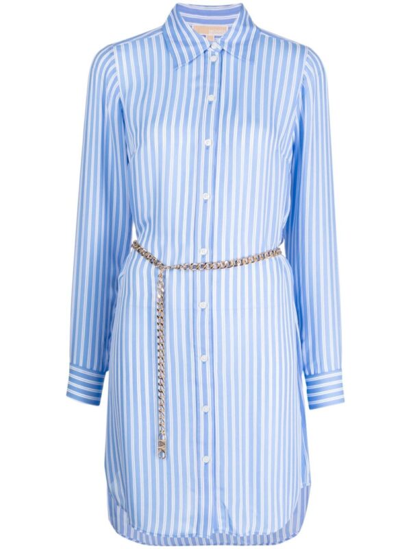 Michael Michael Kors striped belted shirt dress