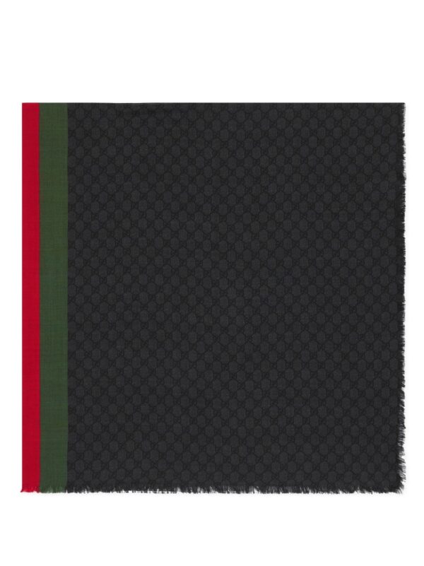 Gucci  Web-stripe trim wool shawl - Image 2