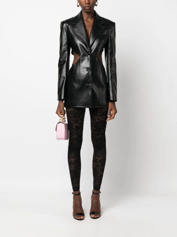 Dolce & Gabbana  floral-lace logo-waistband leggings - Image 2