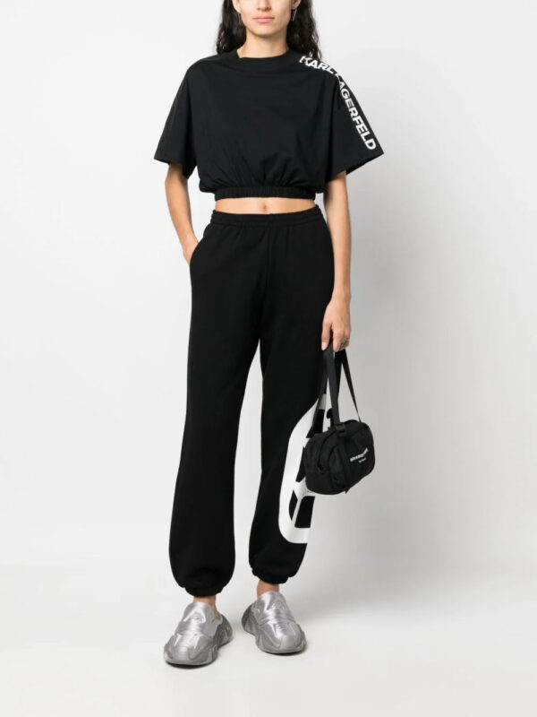 Karl Lagerfeld  logo-print cropped T-shirt - Image 2
