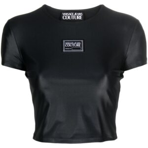 Versace Jeans Couture logo-patch cropped T-shirt