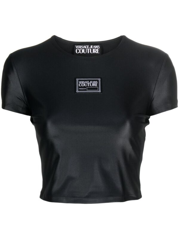 Versace Jeans Couture logo-patch cropped T-shirt