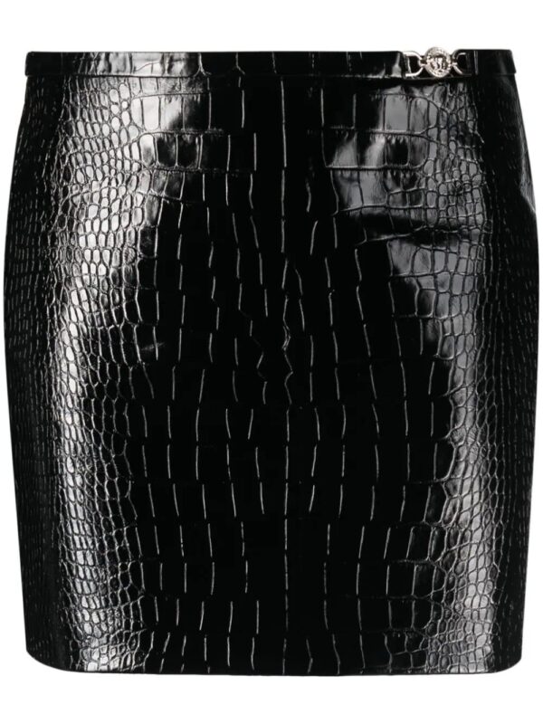 Versace  crocodile-effect leather miniskirt