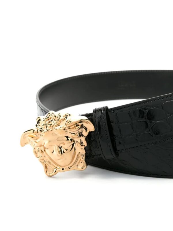 Versace  La Medusa crocodile-embossed leather belt - Image 2