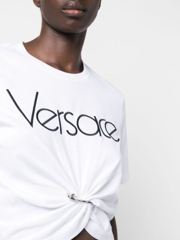 Versace Safety Pin cropped T-shirt - Image 5