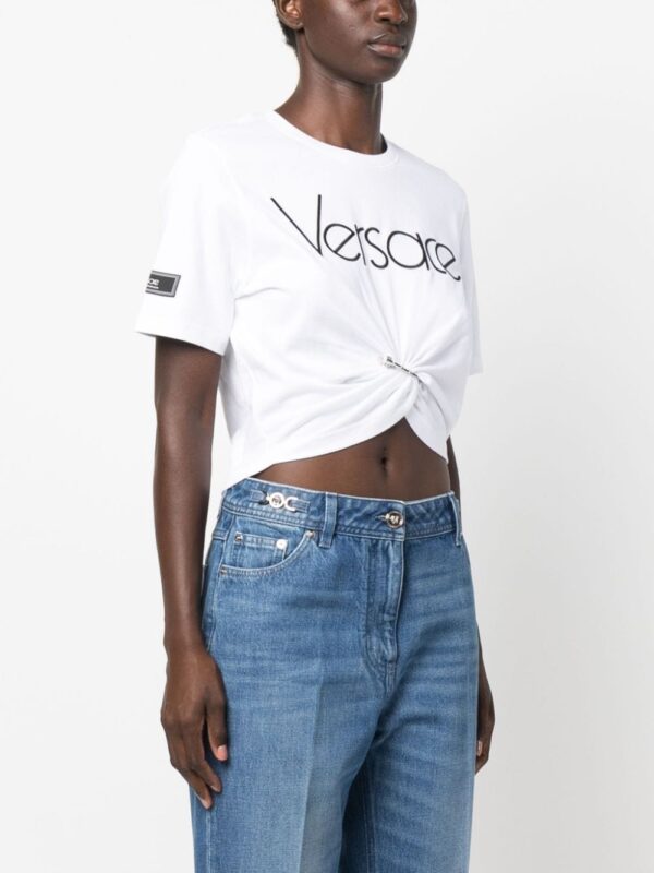 Versace Safety Pin cropped T-shirt - Image 3