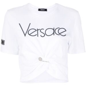 Versace Safety Pin cropped T-shirt