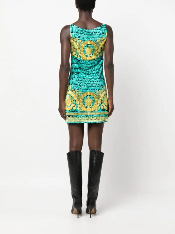 Versace  Barocco-print slip minidress - Image 4