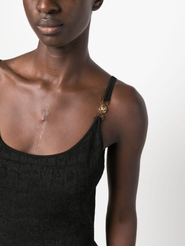 Versace Croc-jacquard sleeveless midi dress - Image 5