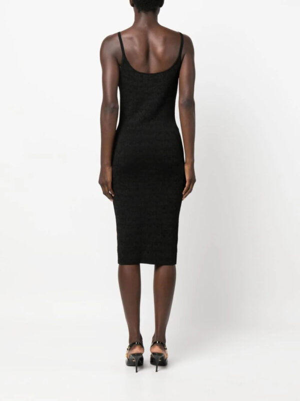 Versace  Croc-jacquard sleeveless midi dress - Image 4