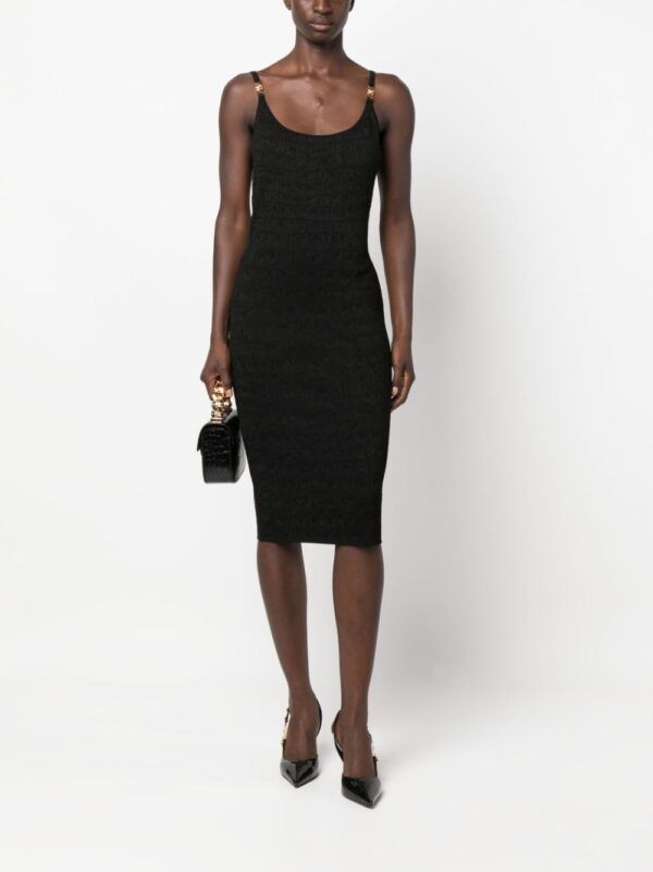 Versace Croc-jacquard sleeveless midi dress - Image 2