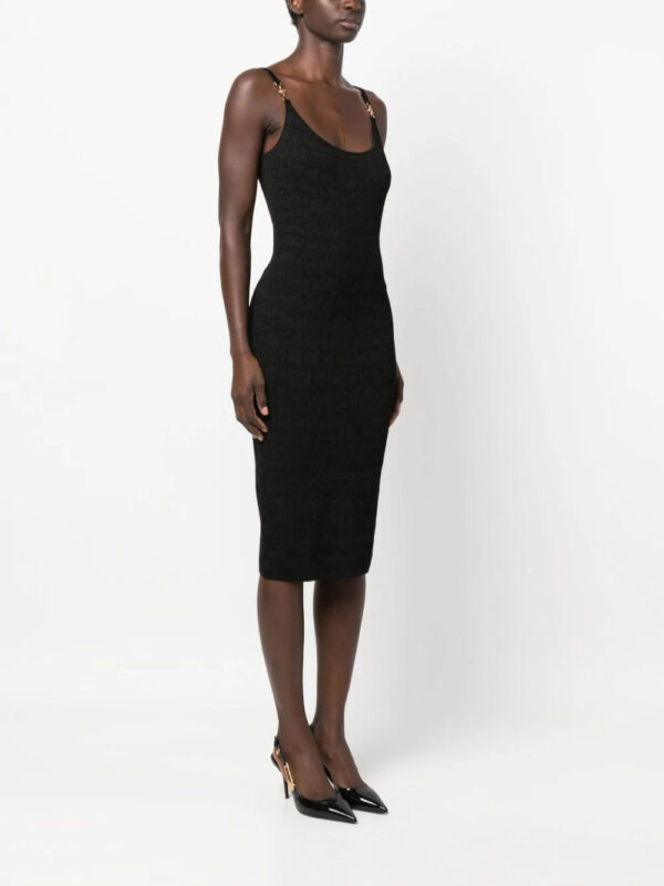 Versace  Croc-jacquard sleeveless midi dress - Image 3