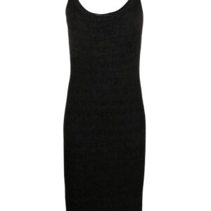 Versace Croc-jacquard sleeveless midi dress