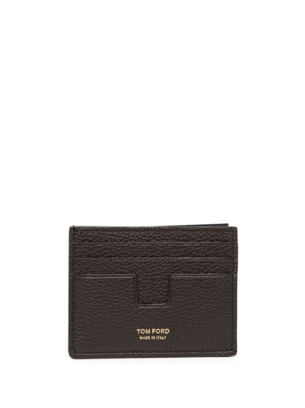 TOM FORD logo-stamp grained-leather cardholder