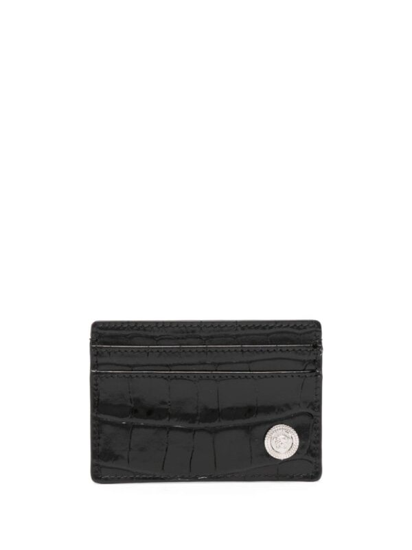 Versace Medusa Biggie crocodile-embossed cardholder