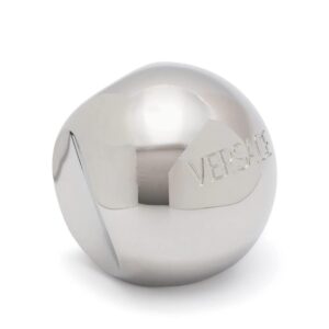 Versace  Sphere logo-engraved ring