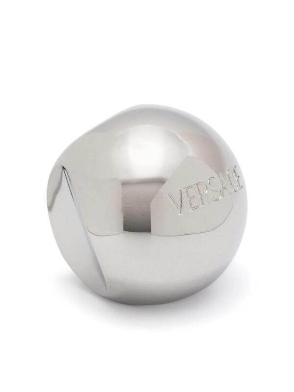 Versace  Sphere logo-engraved ring