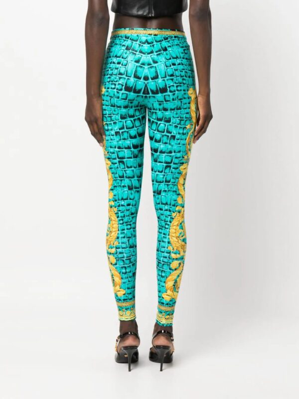 Versace  Barocco-print slip-on leggings - Image 4