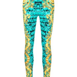 Versace  Barocco-print slip-on leggings