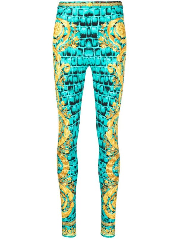 Versace  Barocco-print slip-on leggings