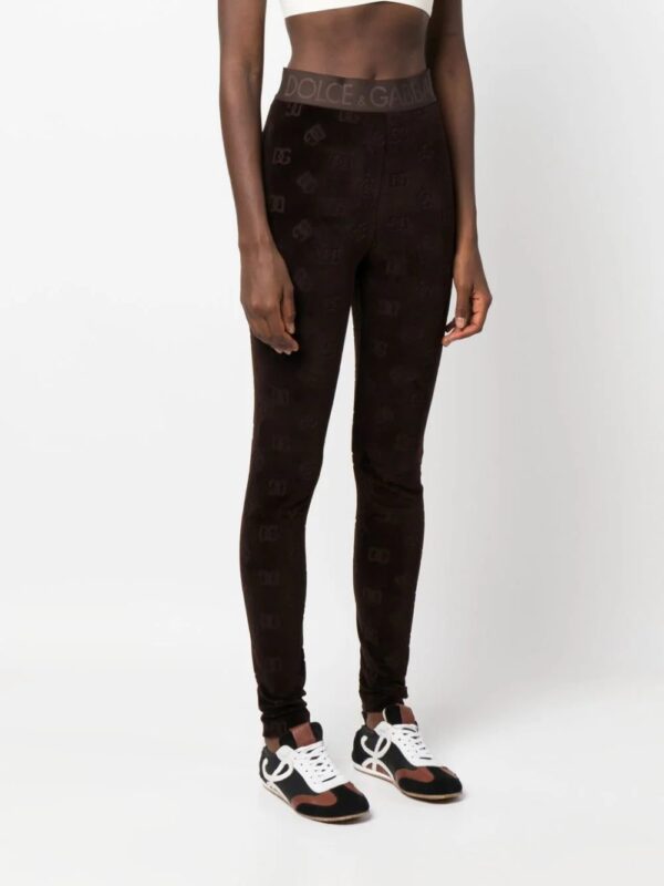 Dolce & Gabbana  logo-debossed cotton leggings - Image 3
