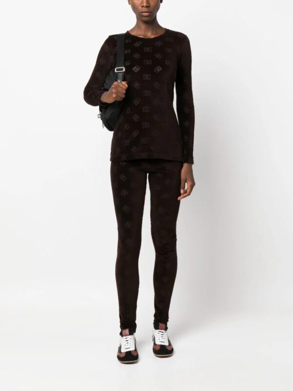 Dolce & Gabbana  logo-debossed cotton leggings - Image 2