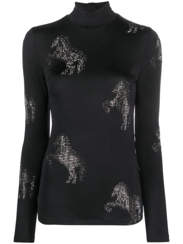 Stella McCartney  stud-embellished horse-motif top