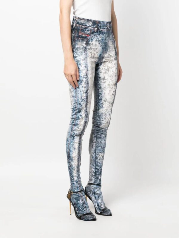 Diesel  P-Kolvet crushed-velvet leggings - Image 3