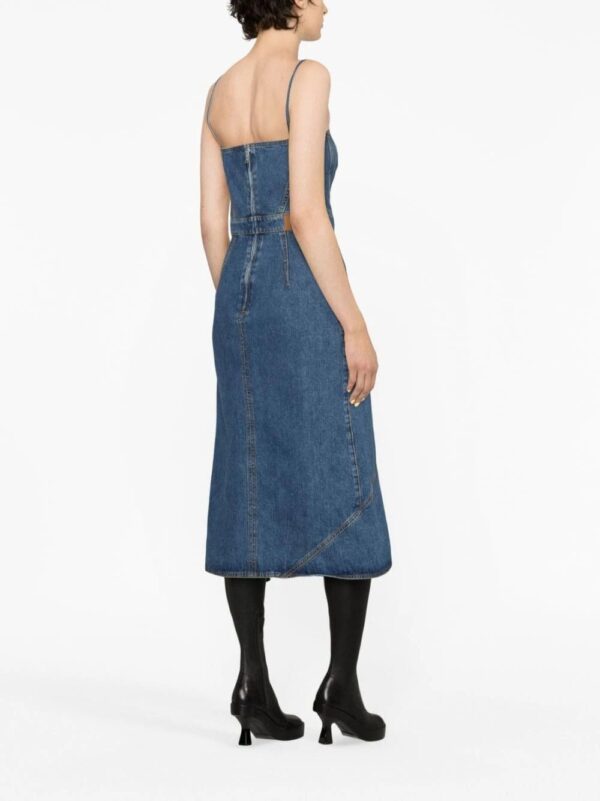 Alexander McQueen  asymmetric denim midi dress - Image 4