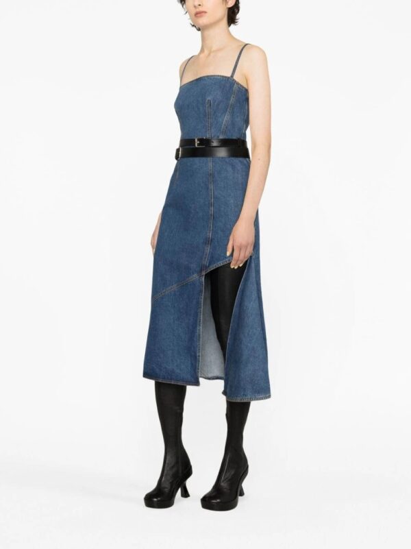 Alexander McQueen  asymmetric denim midi dress - Image 3