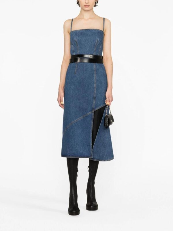 Alexander McQueen  asymmetric denim midi dress - Image 2