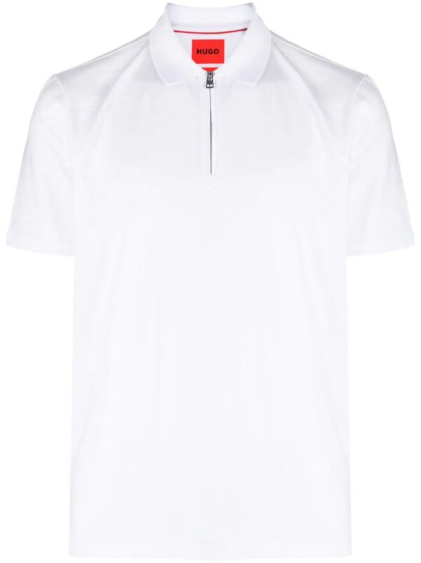 HUGO  half-zip cotton-blend polo shirt