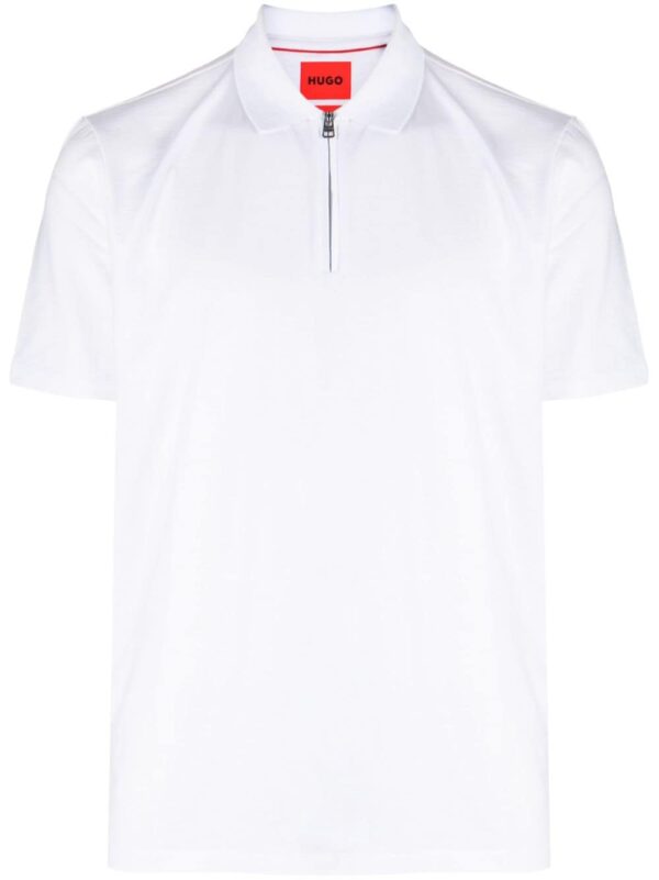 HUGO half-zip cotton-blend polo shirt