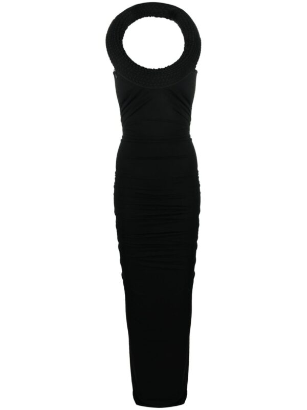 Off-White round-neck sleeveless gown