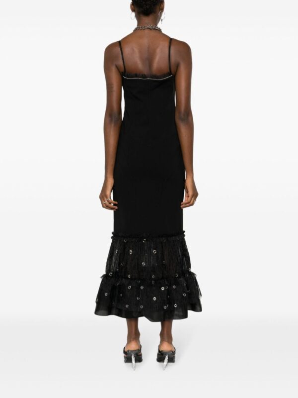 Off-White eyelet-embellished flared maxi dress - Image 4