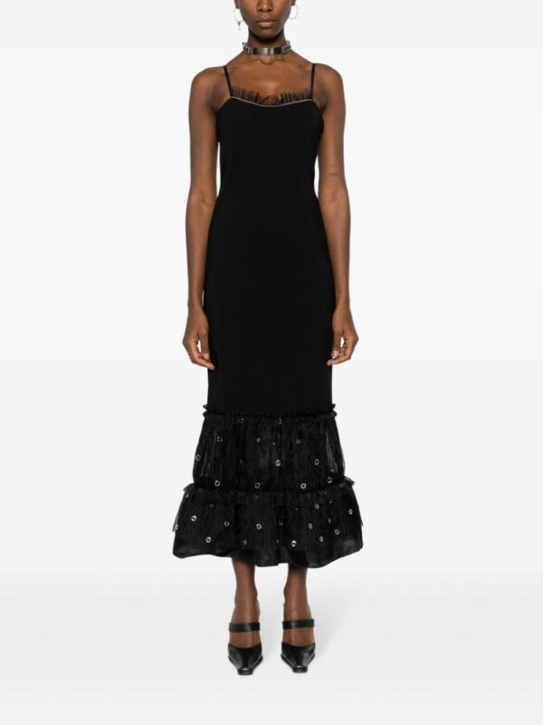Off-White eyelet-embellished flared maxi dress - Image 2