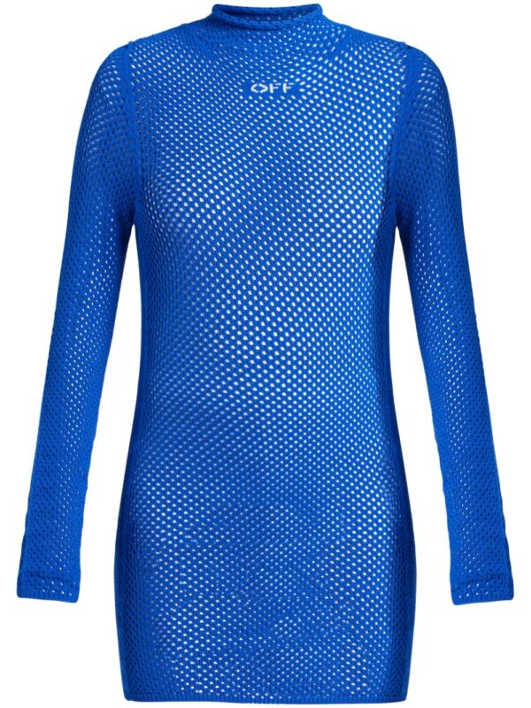 Off-White Netted logo-print minidress