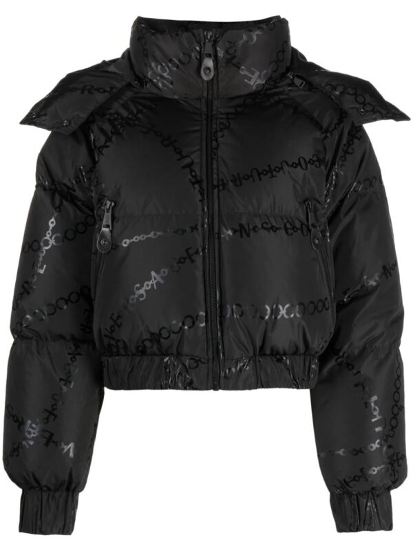 Versace Jeans Couture  logo-print cropped puffer jacket