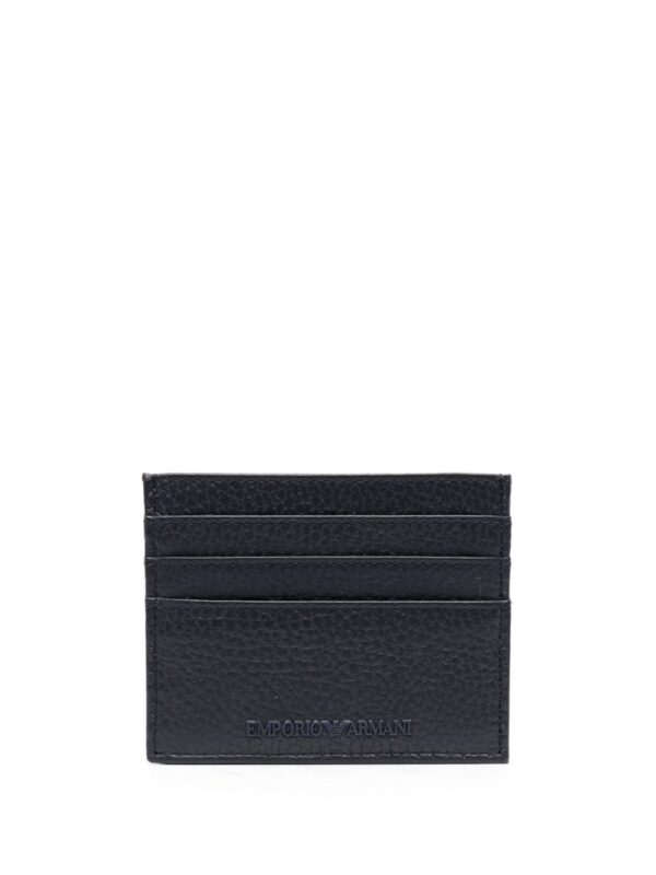 Emporio Armani logo-rubberised leather card holder
