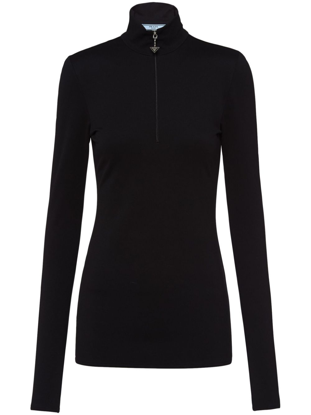 Prada triangle-logo roll-neck top