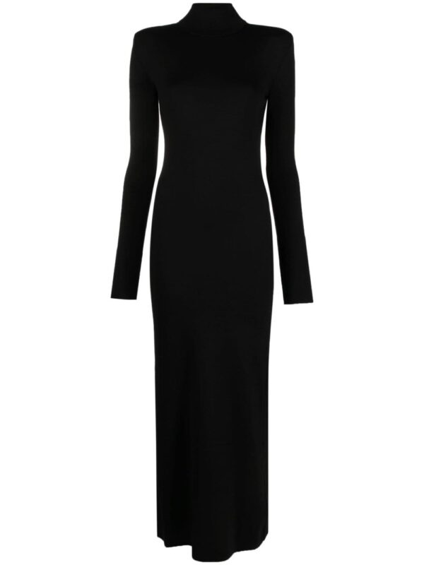 Saint Laurent funnel-neck wool midi dress