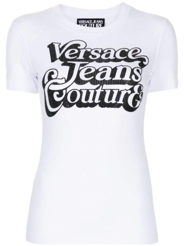 Versace  rhinestone-embellished logo-print T-shirt
