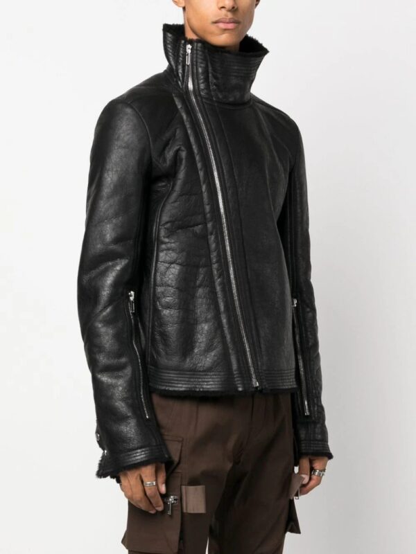 Rick Owens DRKSHDW  faux-fur lining leather jacket - Image 3